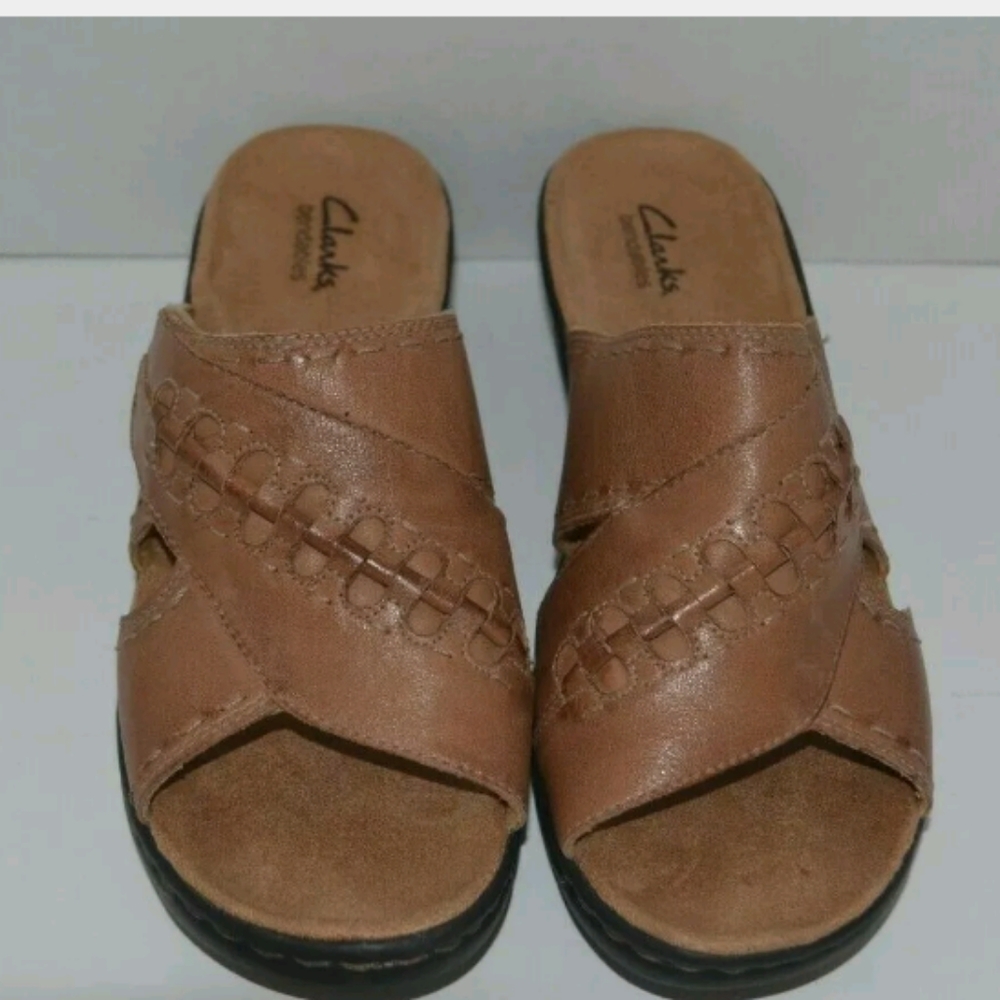Clark Bendables Wedge Comfor Slide Sandals Size 10